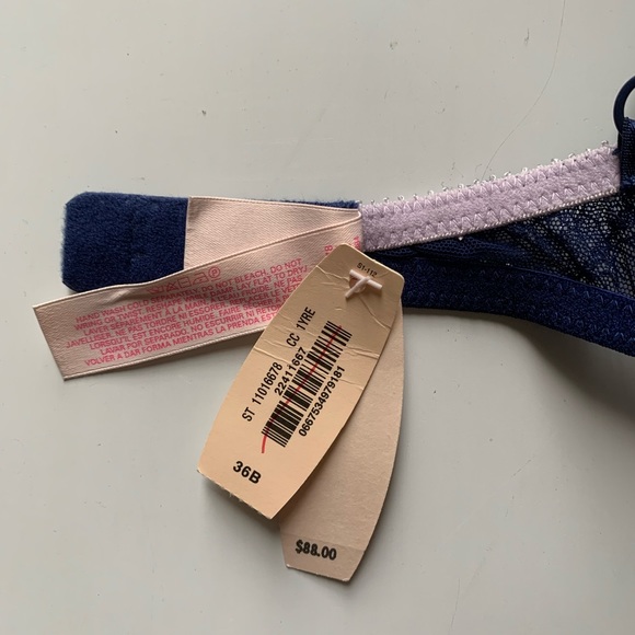 NWT ❤️ Victoria’s Secret Blue and Pink Lace Mesh Bustier with stocking belts - Picture 9 of 9